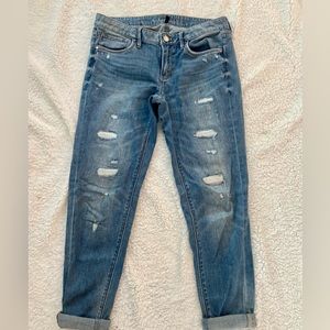 White House Black Market distressed girlfriend jean size 4